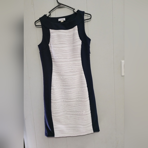 Calvin Klein Classy Gorgeous 😍 Navy Blue And White Dress - Picture 6 of 16